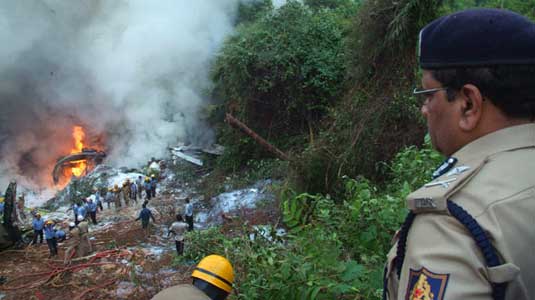 Photos of the Air India Express Boeing 737 crash