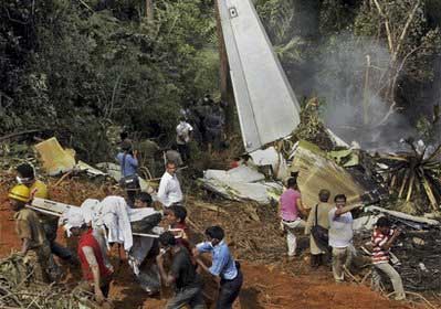 Photos of the Air India Express Boeing 737 crash