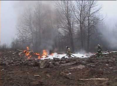 Photos of the Polish Air Force Tupolev 154M crash