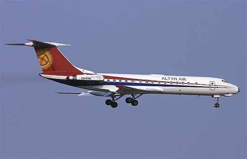 Aircraft similar to the one which crashed (Tupolev Tu-134A-3)