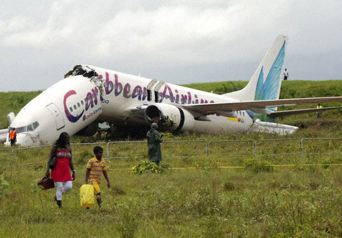 Photos of the Caribbean Airlines  Boeing 737 crash