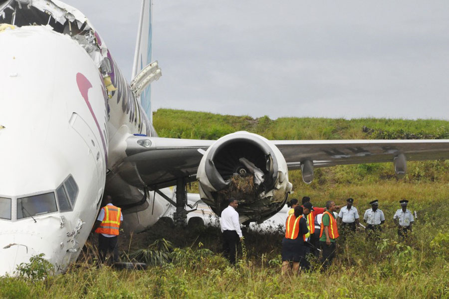 Photos of the Caribbean Airlines  Boeing 737 crash