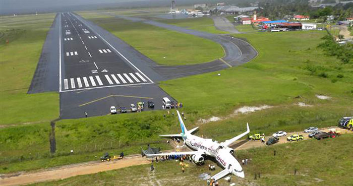 Photos of the Caribbean Airlines  Boeing 737 crash