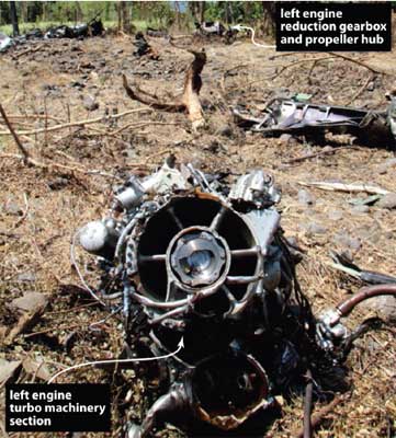 Photos du crash du Dash 8 d'Airlines PNG