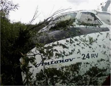 Photos du crash de l'Antonov 24RV d'IrAero