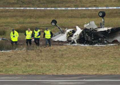 Photos of the Manx2 Swearingen 227 crash