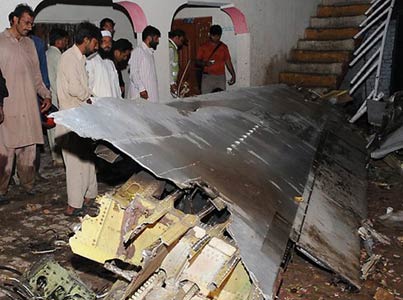 Photos of the Bhoja Air Boeing 737 crash