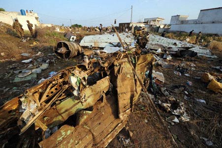 Photos of the Bhoja Air Boeing 737 crash