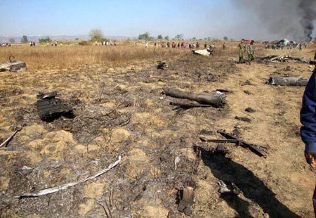 Photos of the Air Bagan Fokker F-100 crash