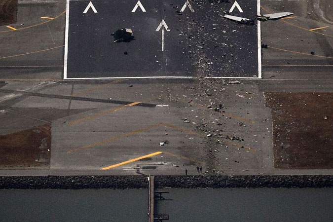 Photos du crash du Boeing 777 d'Asiana Airlines