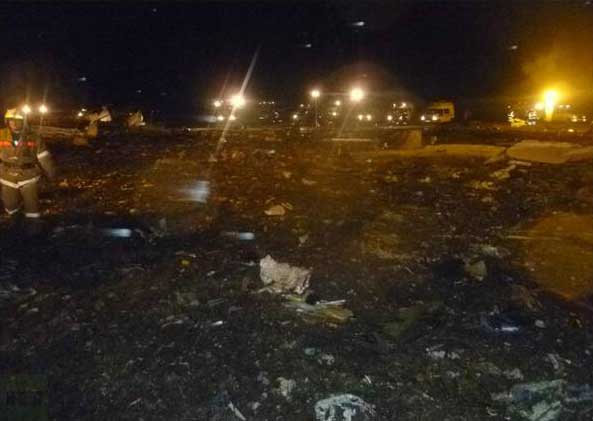 Photos of the Tatarstan Airlines Boeing 737 crash