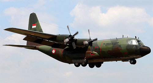 Aircraft similar to the one which crashed (Hercules C-130B)