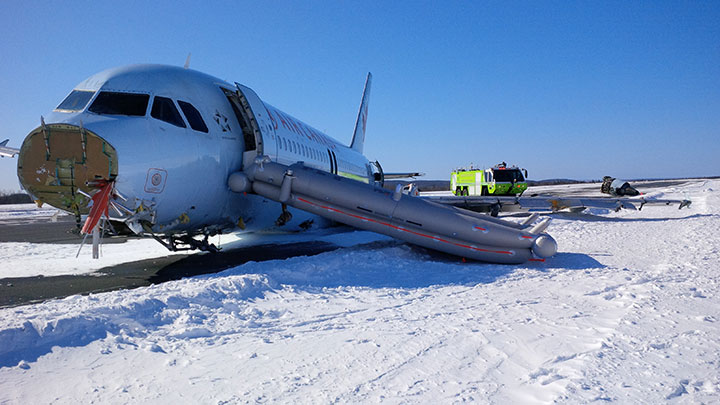 Photos of the Air Canada Airbus A320 crash