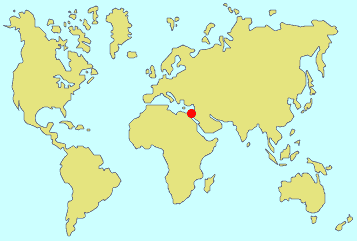 Al-Arish, Sinaï Nord, Egypte (Point rouge sur la carte) Al-Arish, Sinaï Nord, Egypte