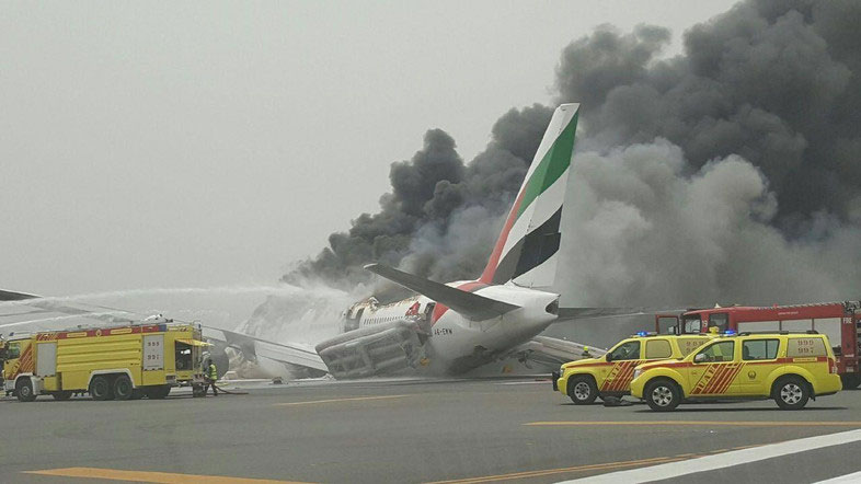 Emirates Airline Boeing 777-31H plane crash - Dubai, United Arab Emirates