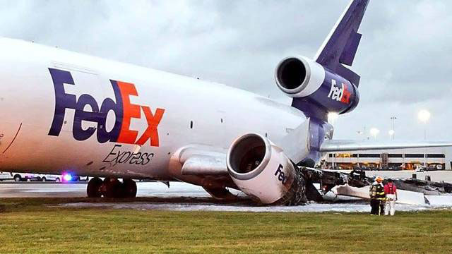 Photos of the FedEx MD-10 freighter crash