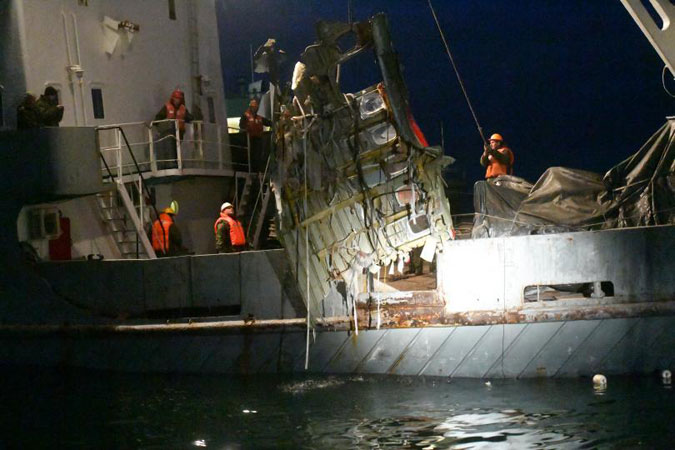 Photos du crash du Tupolev 154B de la Russian Air Force