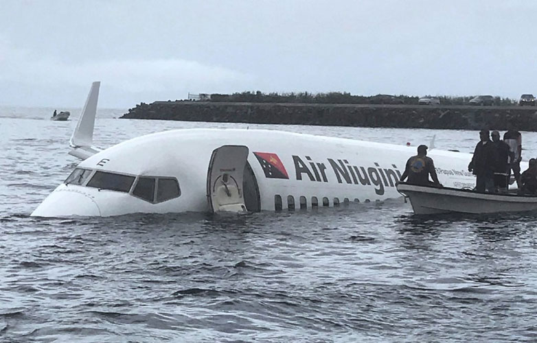 Photos of the Air Niugini Boeing 737 crash