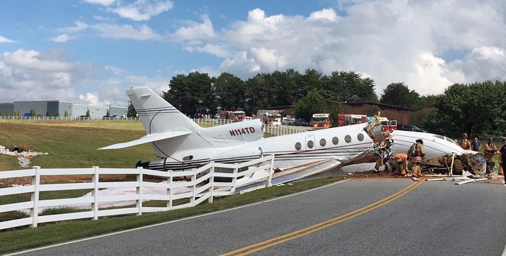 Accident d'un Dassault Falcon 50 d' Air America Flight Services - Greenville, Caroline du Sud, Etats-Unis