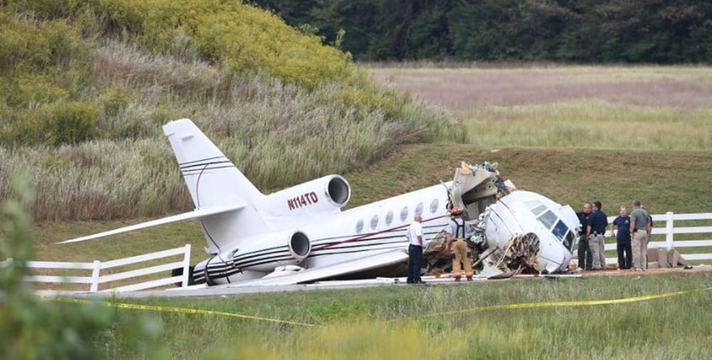 Photos of the Air America Flight Services Dassault Falcon 50 crash