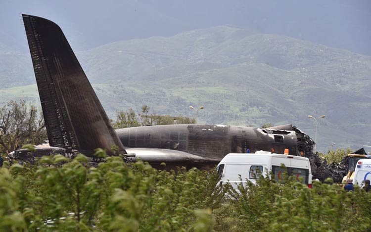 Photos of the Algerian Air Force Ilyushin Il-76TD crash