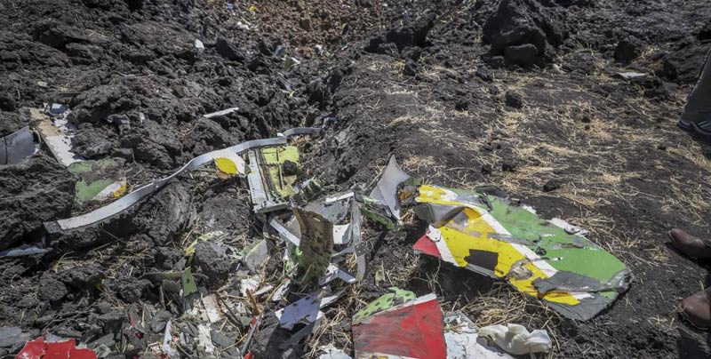 Photos of the Ethiopian Airlines Boeing 737 crash