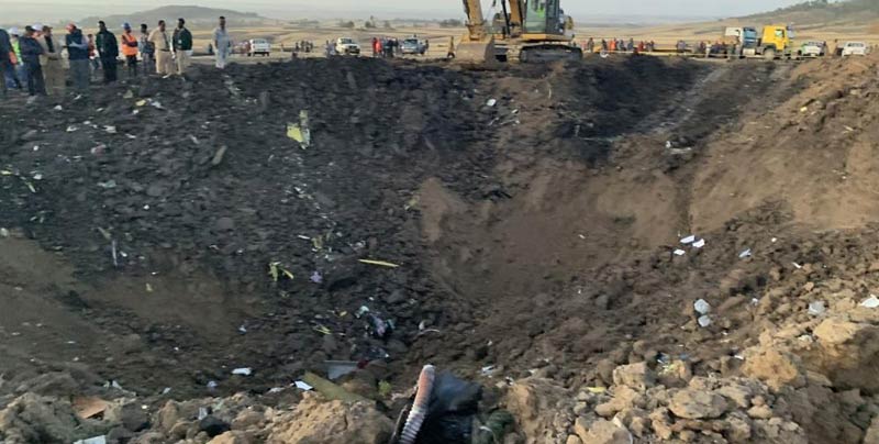 Photos of the Ethiopian Airlines Boeing 737 crash