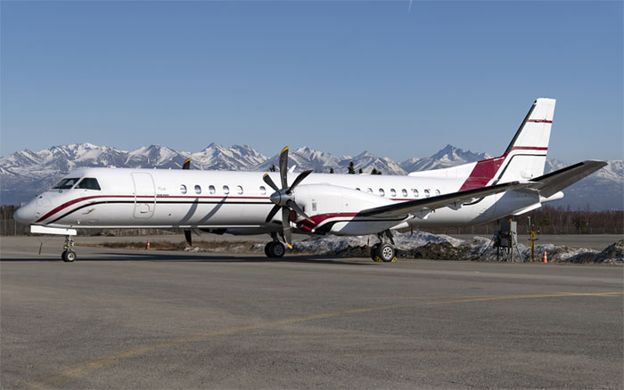 Aircraft similar to the one which crashed (Saab 2000)