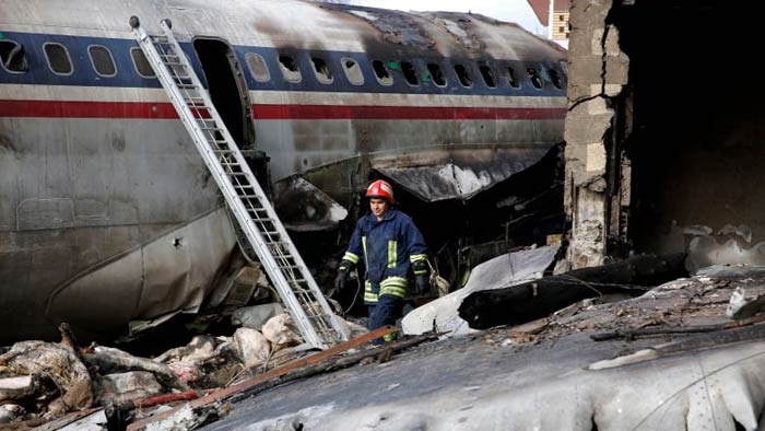 Photos of the Saha Air Boeing 707 freighter crash