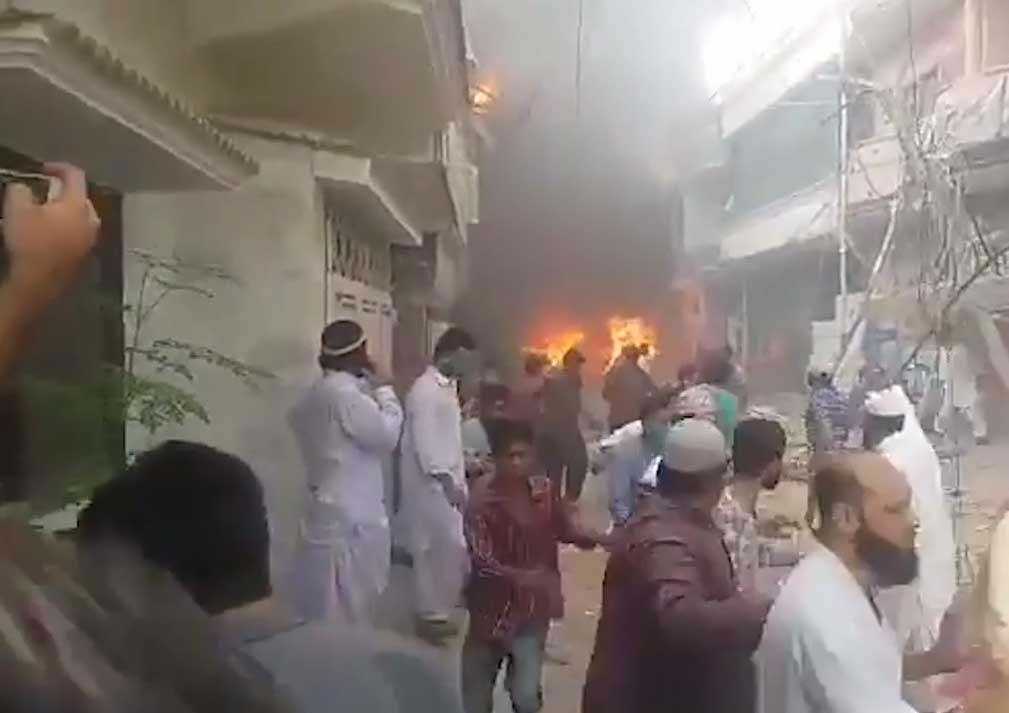 Photos of the Pakistan International Airlines Airbus A320 crash