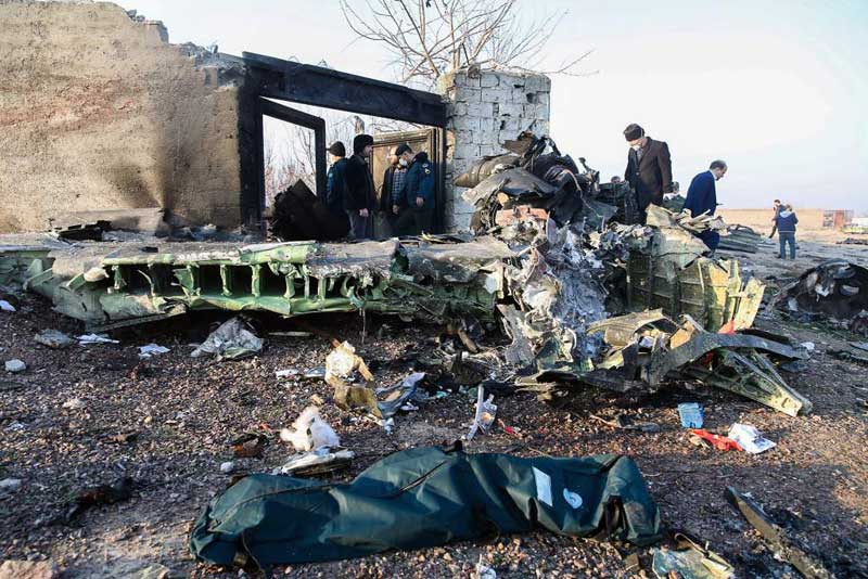 Photos of the Ukraine International Airlines Boeing 737 crash