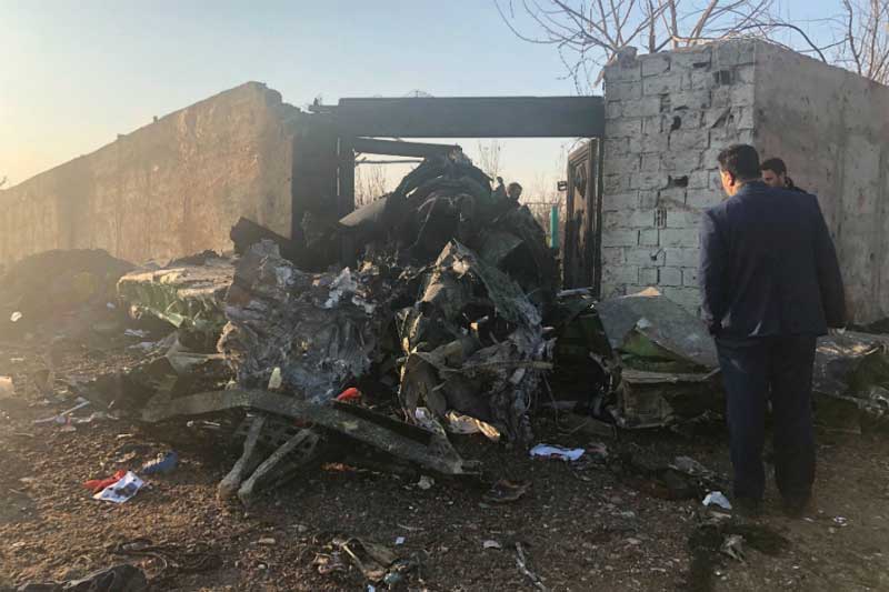 Photos of the Ukraine International Airlines Boeing 737 crash