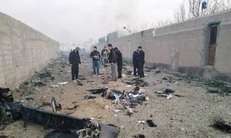 Photos of the Ukraine International Airlines Boeing 737 crash