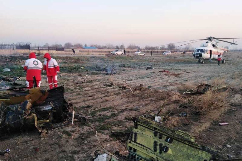 Photos of the Ukraine International Airlines Boeing 737 crash