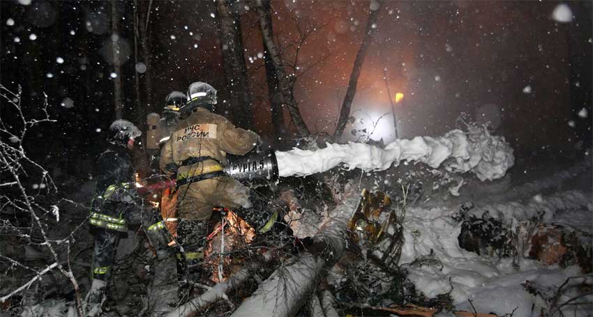 Photos du crash de l'Antonov 12BK de Grodno