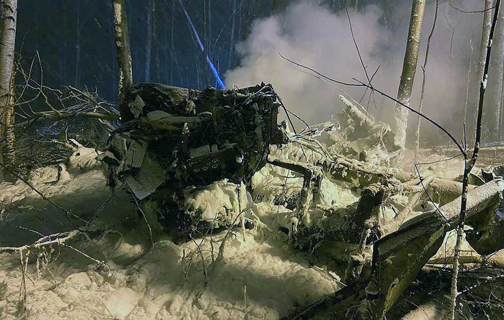 Photos du crash de l'Antonov 12BK de Grodno