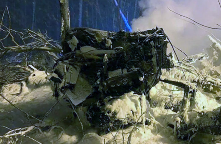 Photos du crash de l'Antonov 12BK de Grodno