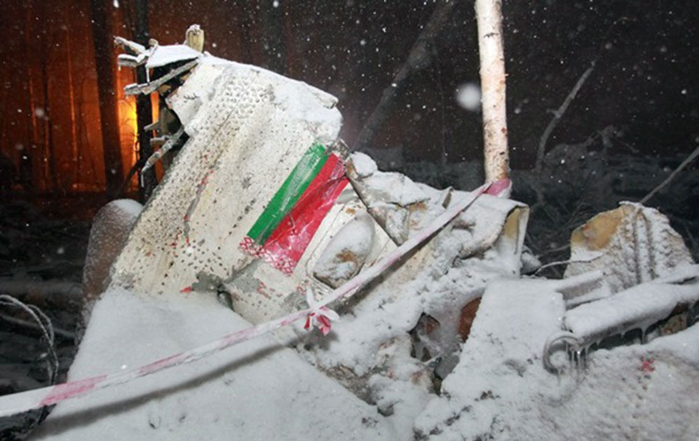 Photos du crash de l'Antonov 12BK de Grodno