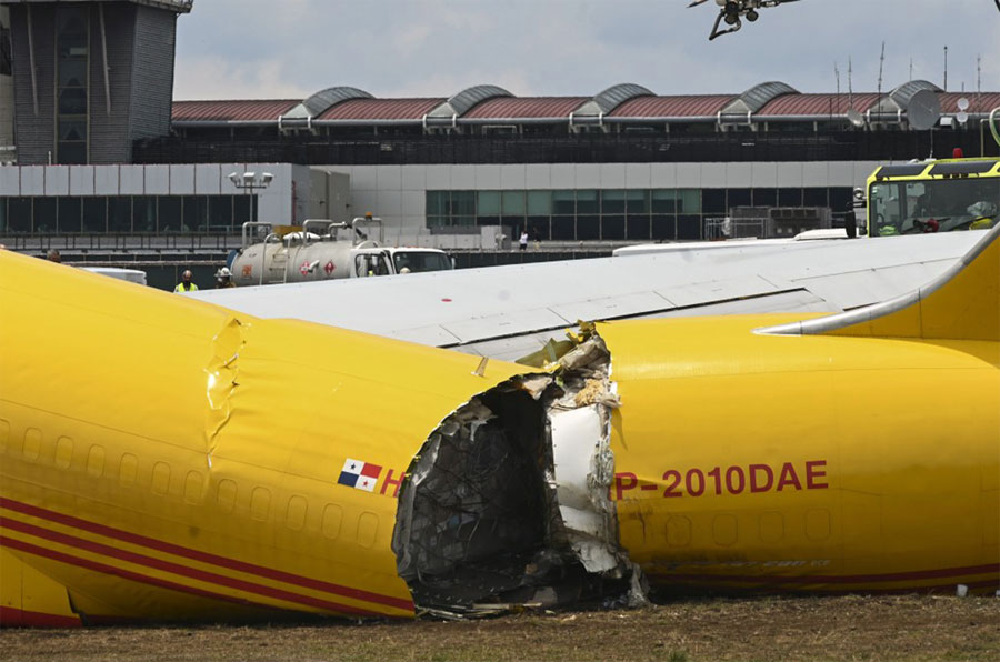 Photos of the DHL Boeing 757 freighter crash