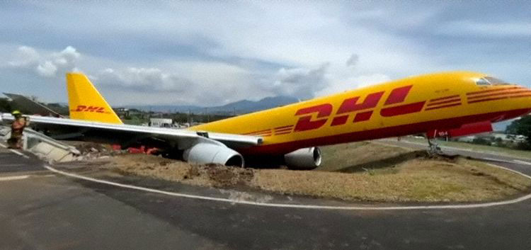 Photos of the DHL Boeing 757 freighter crash
