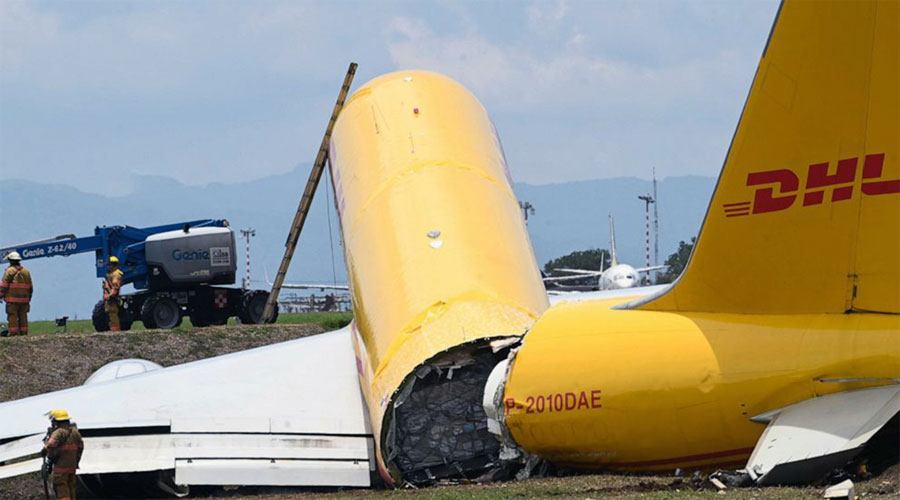 Photos of the DHL Boeing 757 freighter crash