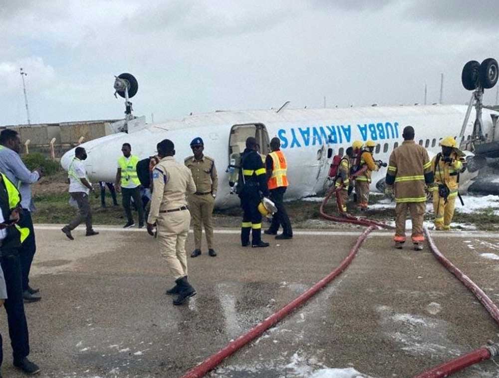 Photos du crash du Fokker F-50 de Jubba Airways