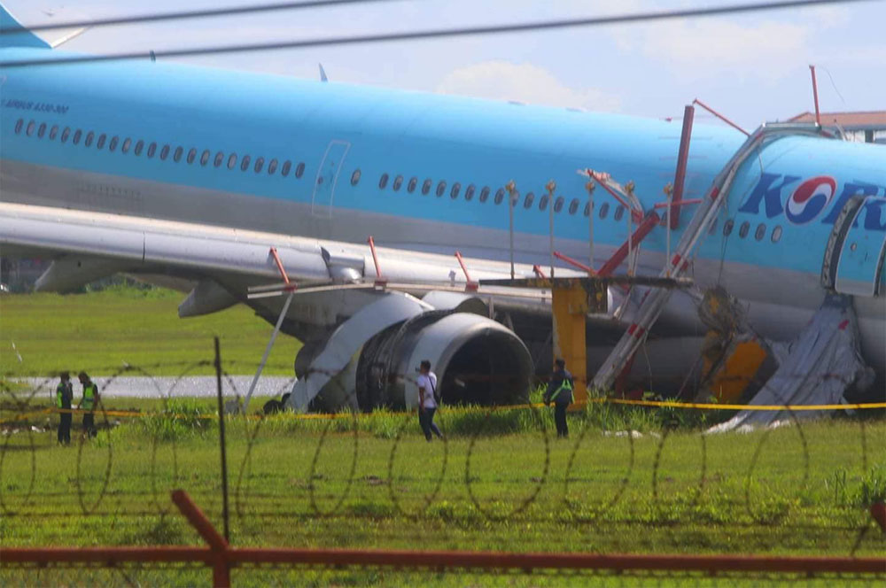Photos du crash de l'Airbus A330 de Korean Air