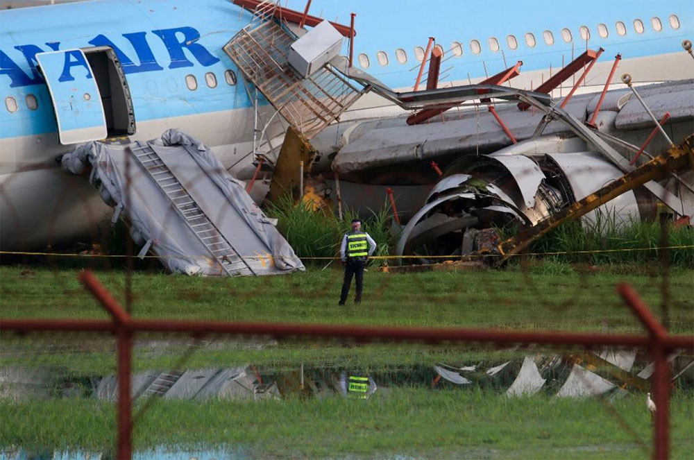 Photos du crash de l'Airbus A330 de Korean Air