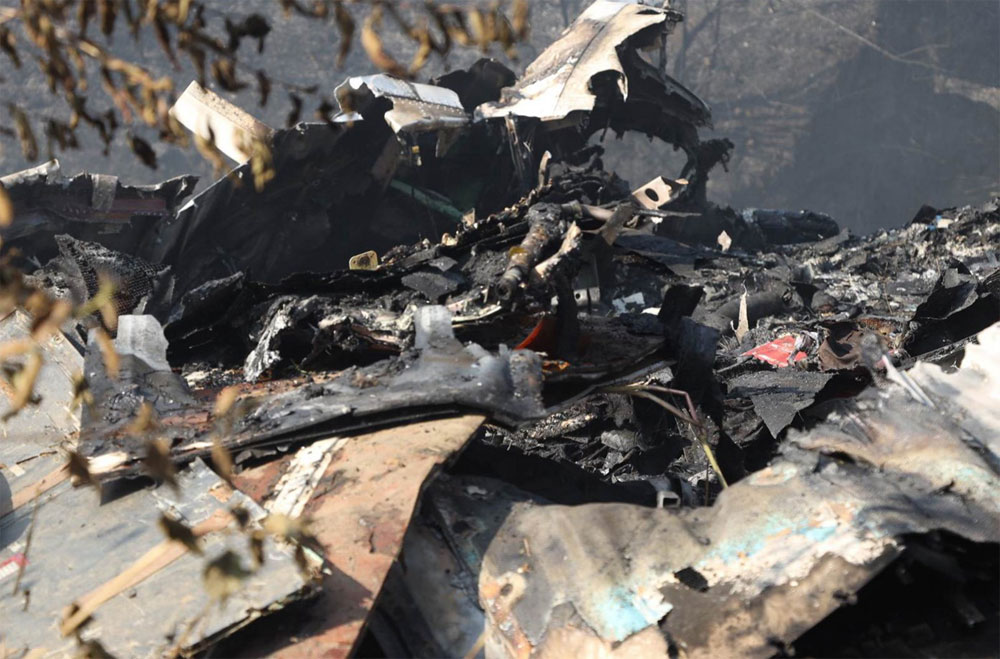 Photos du crash de l'ATR 72 d'Yeti Airlines