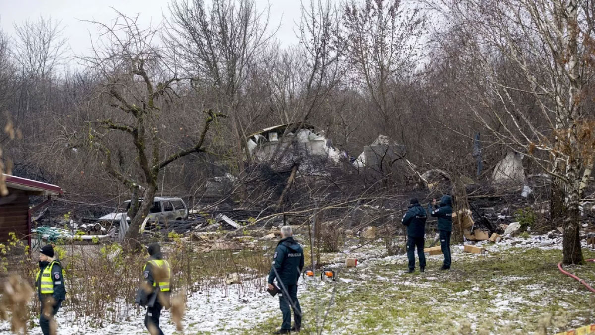 Photos of the DHL Boeing 737 freighter crash