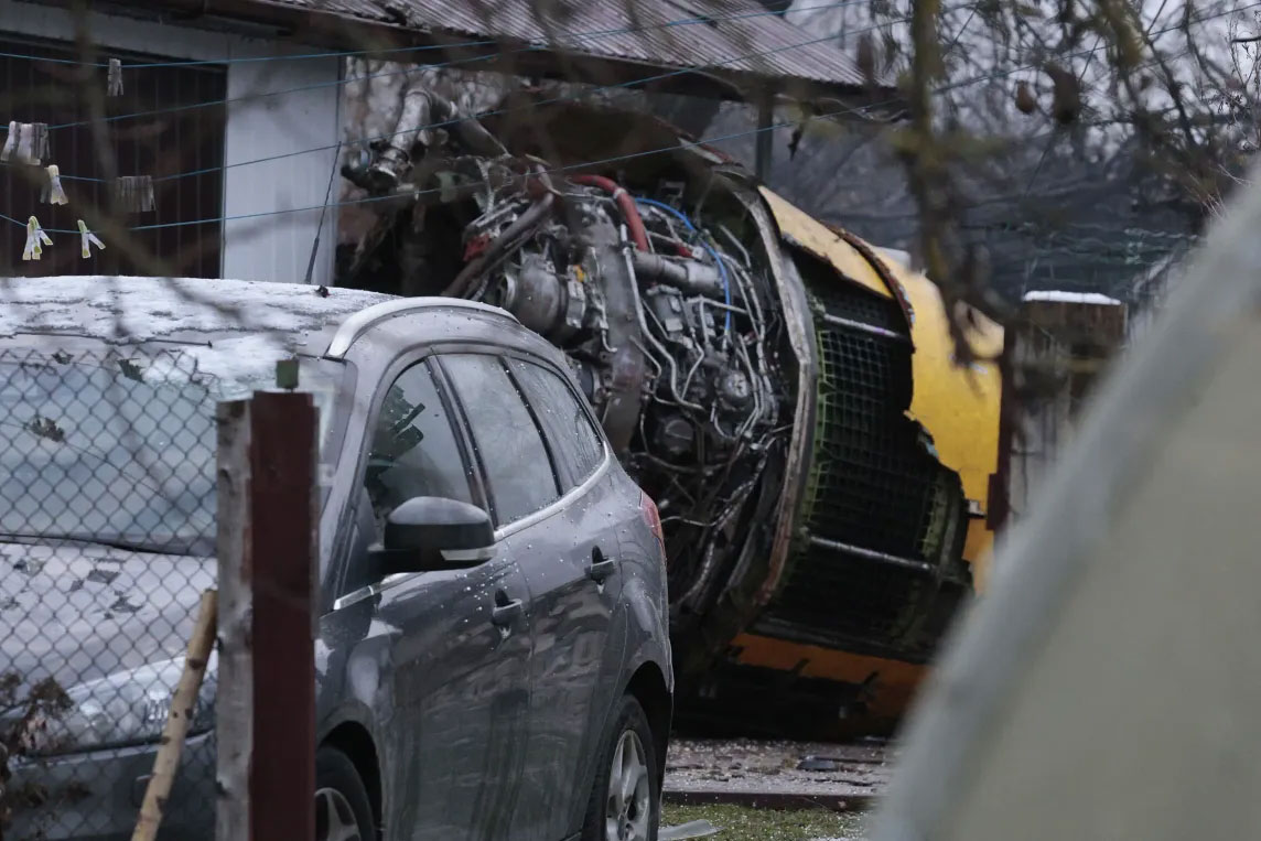 Photos of the DHL Boeing 737 freighter crash