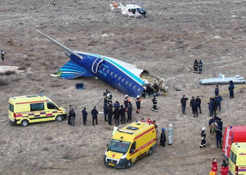 Photos du crash de l'Embraer 190AR d'Azerbaijan Airlines