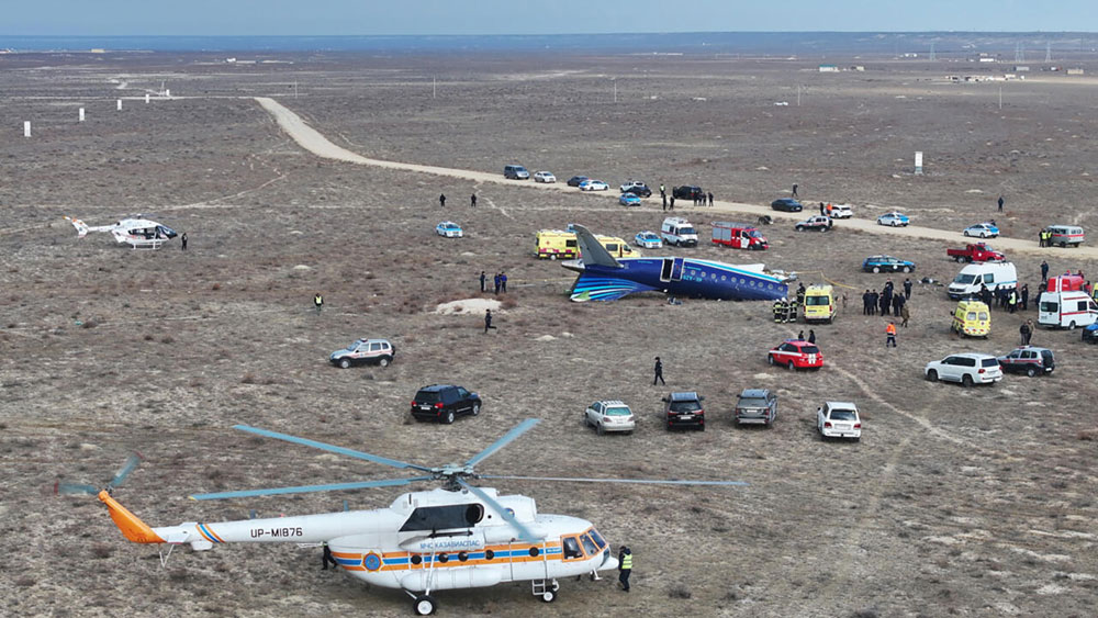 Photos of the Azerbaijan Airlines Embraer 190AR crash
