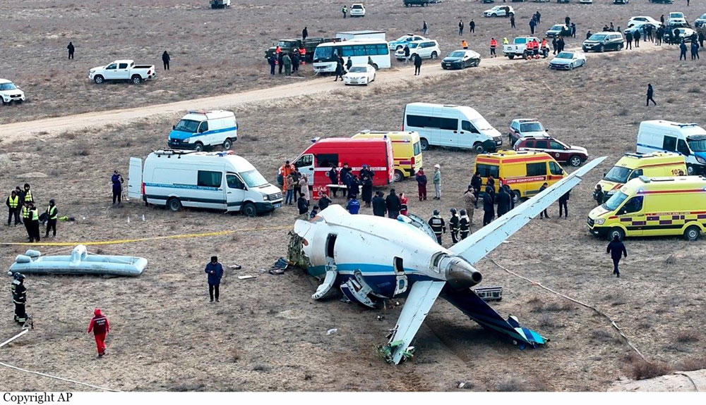 Photos of the Azerbaijan Airlines Embraer 190AR crash